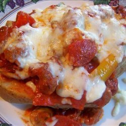 Pizza Stuffed Baked Potatoes