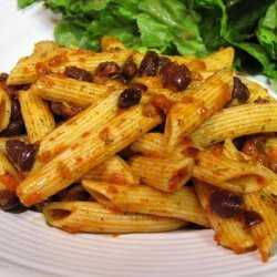 Pasta and Black Bean Salad With Roasted Red Pepper Dressing