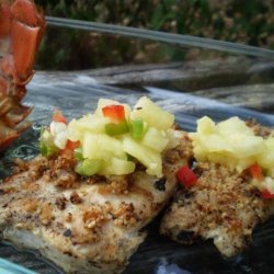 Grilled Mahi Mahi W. Honey-Macadamia Crust and Pineapple-Ginger