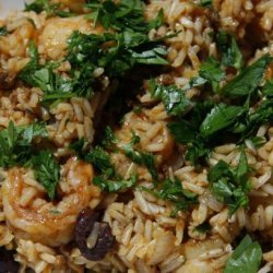 Rice With Chorizo, Shrimp and Green Olives