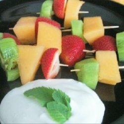 Fruit Kebabs With Honey Cream