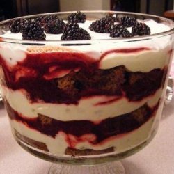 Gingerbread & Lemon Curd Trifle W/ Blackberry Sauce