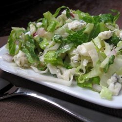 Red Cabbage and Romaine Coleslaw with Blue Cheese Dressing