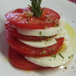 Mozzarella & Tomato Stacks With Rosemary