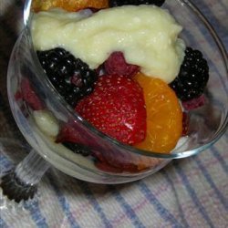 Fresh Fruit With Vanilla Custard Sauce