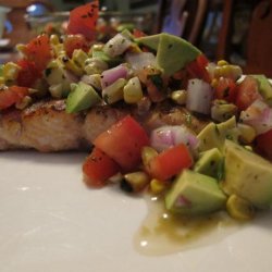 Grilled Salmon With Corn,tomato & Avocado Relish