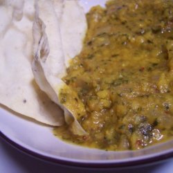 Eggplant and Dhal Curry With Basmati Rice