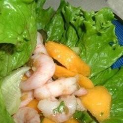 Papaya Shrimp Lettuce Wraps