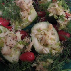 Cucumber Cups Filled With Crab Appetizer