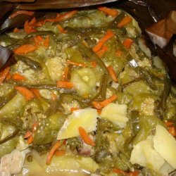 Slow Cooked Chicken With Tomatillos, Potatoes, Jalapenos and Fre