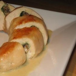 Chicken Breasts Stuffed With Mushrooms & Spinach With Cognac Sauce
