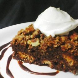 Chocolate Bread Pudding With Pecan Streusel Topping