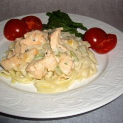 Creamy Salmon on Pasta