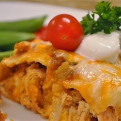 Quick and Easy Green Chile Chicken Enchilada Casserole