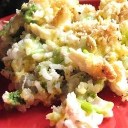 Broccoli, Rice, Cheese, and Chicken Casserole