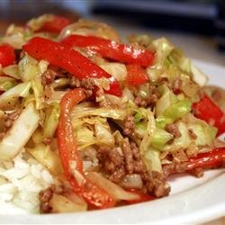 Black Pepper Beef and Cabbage Stir Fry