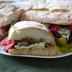 Grilled Veggies on Toasted Ciabatta Bread