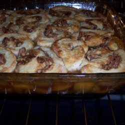 Fresh Peach Cobbler With Praline Biscuits