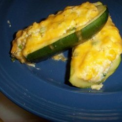 Zucchini Stuffed with Corn and Cheese