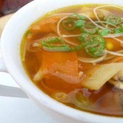 Hot and Sour Vegetable Rice Noodle Soup