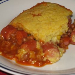 Baked Bean Corn Dog Casserole