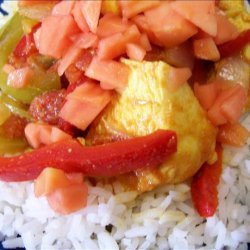 Chicken, Peppers & Rice Caribbean Style