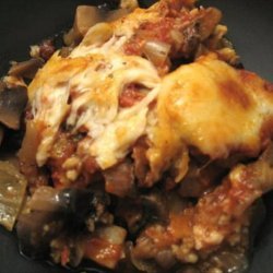 Baked Eggplant With Portabellas and Tomato Sauce (Vegetarian)