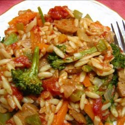 Orzo & Spicy Italian Veggie Sausage Medley