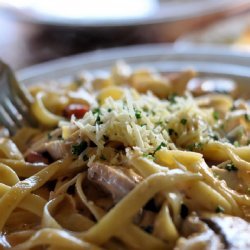 Fettuccine with Peas and Ham