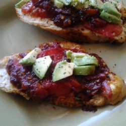 Avocado Cristo With Cherry Tomato Jam and Balsamic Reduction