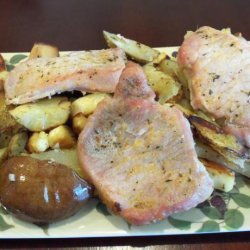 Pork Chops Baked With Potatoes and Pears