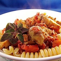 Penne With Grilled Chicken and Eggplant
