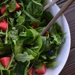 Watermelon, Blueberry and Spinach Salad With Feta