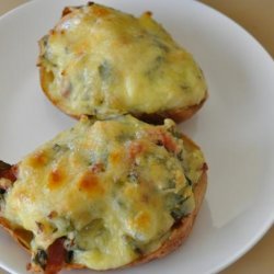 Spinach and Bacon Baked Potatoes