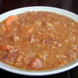 Lentil Soup With Ham and Bacon (Crock Pot, Slow Cooker)