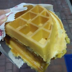 Peanut Butter Sugared Hong Kong Waffles