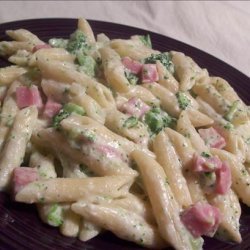 Ham and Penne Alfredo With Broccoli