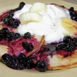 Banana Pancakes With Blueberry Sauce