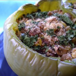 Quinoa-Stuffed Green Bell Peppers