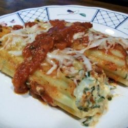 Cheesy Spinach and Mushroom Manicotti