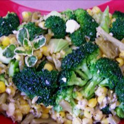 Broccoli, Corn, and Green Bean Saute