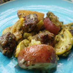 Easy Baked Summer Veggies and Sausage