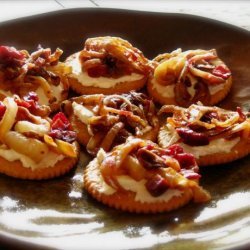 Caramelized Onion-Cranberry Cream Cheese Bites