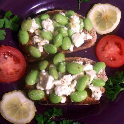 Crostini With Fava Beans and Ricotta Salata