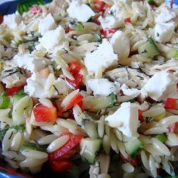 Lemony Orzo-Veggie Salad With Chicken