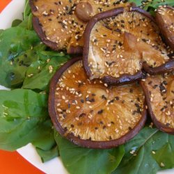 Grilled Shiitake Mushrooms on Arugula