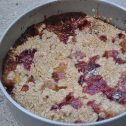 Peach and Raspberry Cobbler