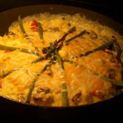 Open Faced Asparagus Omelet