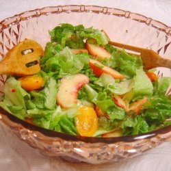 Garden Greens With Yellow Tomatoes and Peaches