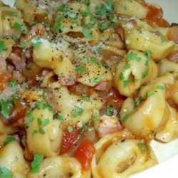 One Pot Pasta With Bacon Tomato and Ricotta